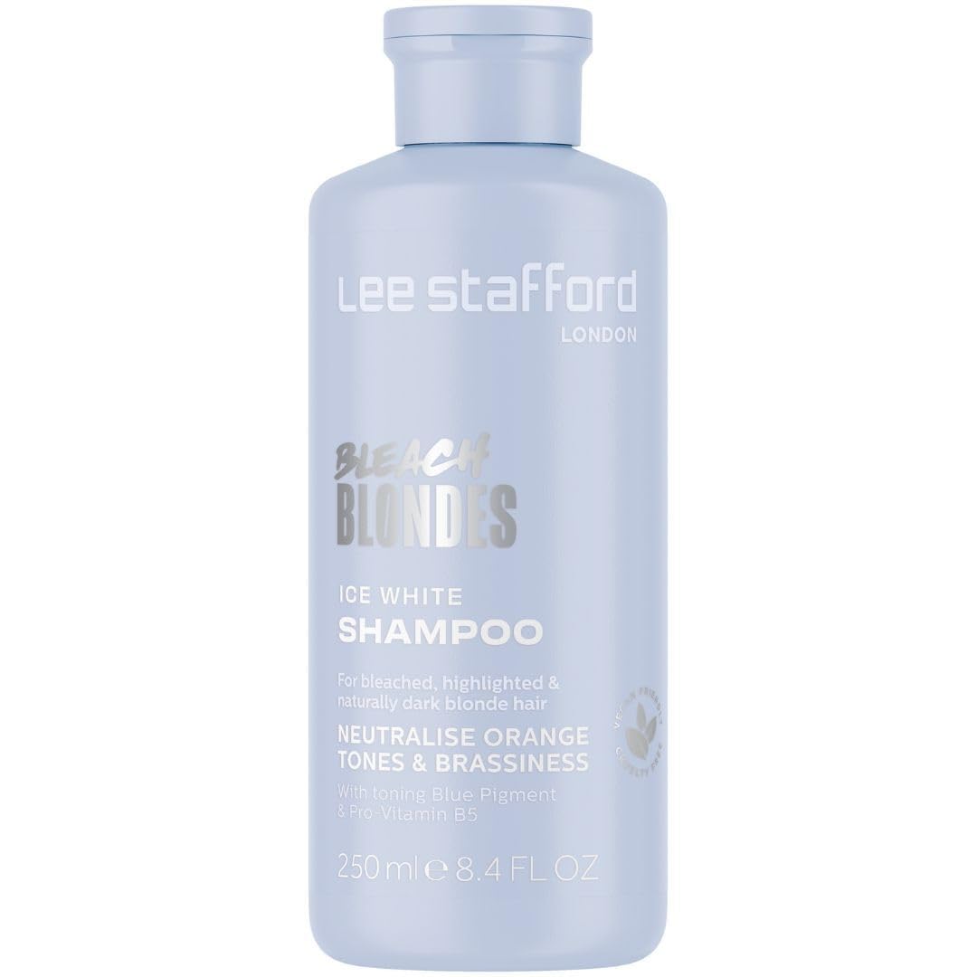 Lee Stafford Blue Toning Shampoo | Bleach Blonde Ice White - Corrects Brassy & Yellow Orange Tones to Silver Platinum, Great for HIghlighted, Bleached, & Naturally Dark Hair, No Purple, 250 ml โ image 1