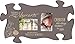P. Graham Dunn Beautiful Moments Memories Grey Floral 13 x 22 Wall Hanging Double Photo Puzzle Piece Frame