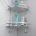 KES A4022B Tub and Shower Large Corner Basket Two Tier with Wall Mount Aluminum