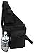 Mens Womens Black Cowhide Leather Crossbody IPAD Compatible Shoulder Sling Bag with Carabiner