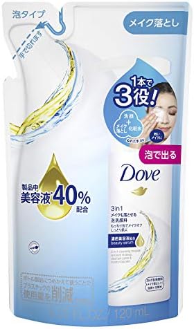 Dove 3 in 1 Makeup Removable, Foam, Face Cleanser, Refill, 4.1 fl oz (120 ml)
