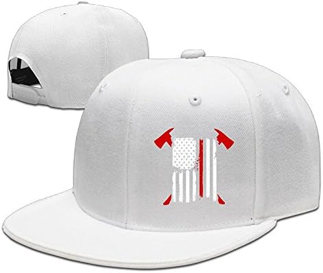 POOKOOL Adjustable Baseball Hat Caps Unisex/Men/Women - Firefighter Red Line American Flag With Crossed Axes