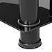 Yaheetech 4 Tier Component Media Stand Audio Video Rack Entertainment Center with Cable Management Storage for Xbox Playstation Speakers Cable Boxes Black Glass Desktop 110Lb Capacity