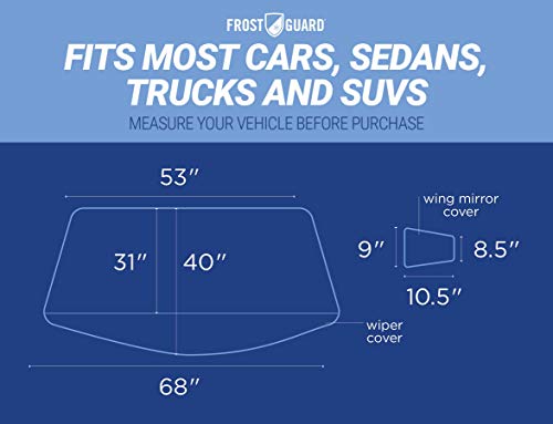 Frostguard NFL Premium Winter Windshield Cover for Ice and Snow, San Francisco 49ers | XL Size Car Windshield Cover, Black | Fits Most Medium and Large SUVs, Trucks, Vans - 68 x 40 Inches - Thumbnail 5