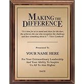 Crown Awards Making The Difference Motivational Plaque, 7x9 Custom Engraved Recognition Award
