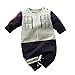 Baby Romper Boys Girls Newborn Cartoon Cosplay Outfits Button Cotton Jumpsuits Long Sleeve Grey&Navy2 3-6 Months/66