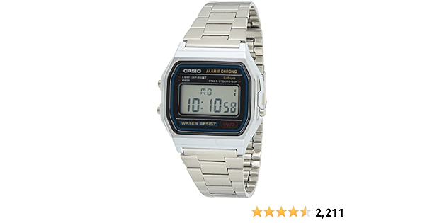 Casio A158WA-1 Silver Classic Retro Unisex Stainless Steel Digital Watch :  Amazon.com.au: Clothing, Shoes \u0026 Accessories