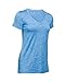 Under Armour Women's Twist Tech V-Neck, Water/Metallic Silver, Small