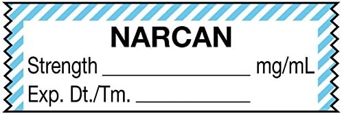 MedValue Anesthesia Tape, Narcan mg/mL, 1-1/2" x 1/2", Blue - 500 Inches Per Roll