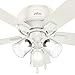 Hunter Fan Company, 52152, 42 inch Crestfield Fresh White Low Profile Ceiling Fan with LED Light Kit and Pull Chain