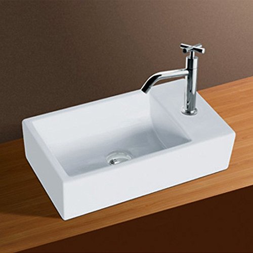 Cuba de Apoio Banheiro Lavabo Sobrepor Retangular de Porcelana Cerâmica Louça C272 - Premierdecor