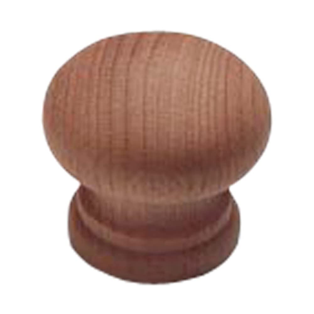 Merriway BH01259 (10 Pcs) 30 mm Unlacquered Beech Wooden Cupboard Cabinet Door Knobs, Drilled for Woodscrew Dowel Screw - Pack of 10 Pieces