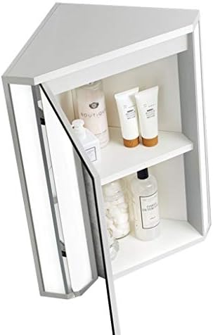 Amazon Com Mirror Cabinet Bathroom Triangle Mirror Cabinet Wall Hanging Cabinet Corner Side Cabinet With Mirror Light Color White Size 476033cm Home Kitchen