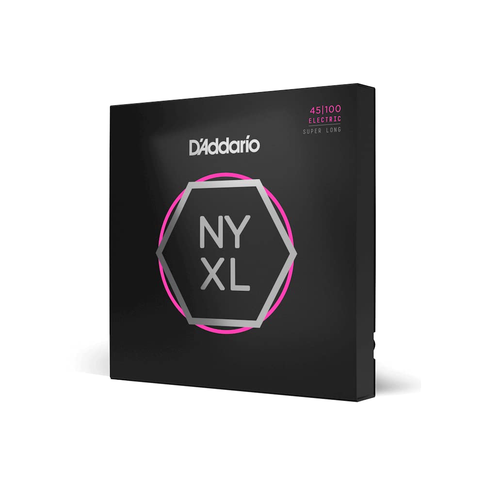 D'Addario Bass Guitar Strings - NYXL Bass Strings - NYXL45100SL - Unrivaled Strength, Tuning Stability, Enhanced Response - For 4 String Bass Guitars - 45-100 Regular Light, Super Long Scale