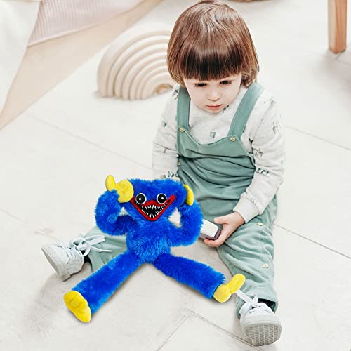 Huggy Wuggy Plush Toy, Blue Soft Poppy Playtime Horror Game Stuffed Doll, 15.7 inches Funny and Scary Cuddle Pillow Gifts for Children