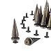 RUBYCA 25MM 20 Sets Large Metal Big Tree Spikes and Studs Metallic Screw-Back for DIY Leather-Craft Bronze Color