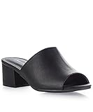 RF ROOM OF FASHION Women's Bow Knot Decor Peep Toe Mule - Slip on Platform Chunky Heel Sandals