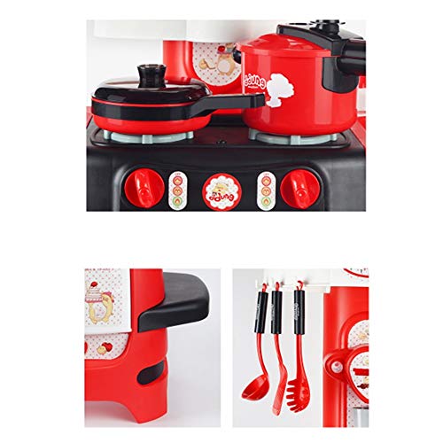 WanuigH Küchenspielzeug Moderne Chef-Küche Bunte Kunststoff-Spielküche Kinder Küche Spielset mit Spielzeug-Zubehör-Set… – Bild 6