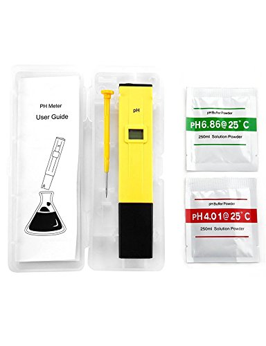 Pocket Size 0.1pH High Accuracy pH Meter/pH Pen Tester ,0-14 pH Measurement Range (Yellow)