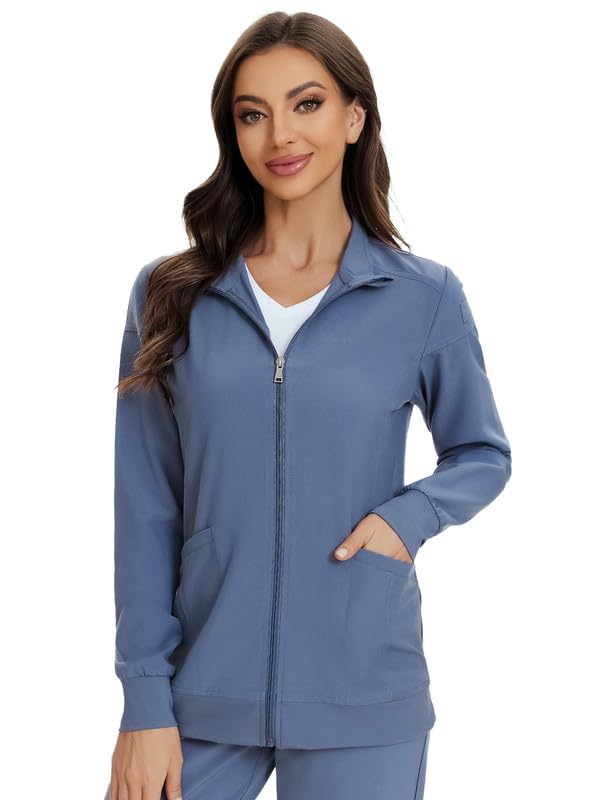 COZYFIT Scrub Jackets for Woman, Zip Front Nurse