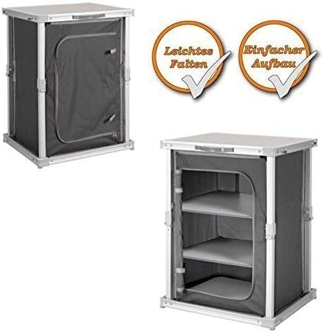 Camping cupboard grey 23.6x18.9x31.9in (small folding, foldable, ideal for the camp or for the Vorzelt)