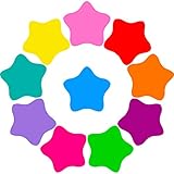 Tatuo 10 Pieces Colorful 11.8 Inch Star Shape Dry Erase Circles White Board Marker Removable Vinyl Dot Wall Decal Stickers for Drills and Training School Teaching Progress
