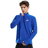 Men's Fitness Running Shirt Long Sleeve Quarter Zip Pullover Moisture Wicking Quick Dry Athletic Workout Shirts