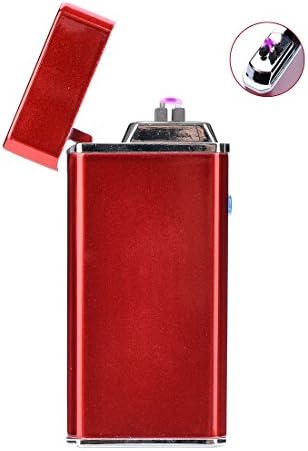 Arc Electronic Lighter NEW Technology Wider Arcs Dual Arc Beam Plasma Lighter LED Lighter in Gift Box with USB Cable (Red)