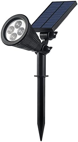 LiaoYuan New Generation III Outdoor Solar Spotlight,4 LED Diodes,3 Modes(OFF/Brighting/Dim Lighting),Outdoor Landscape Lighting for Patio,Deck,Garden,Driveway,Outside Wall