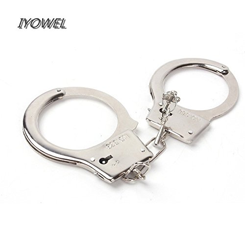 IYOWEL Soft Steel Fuzzy Furry Cuffs Working Metal Handcuffs (Red)