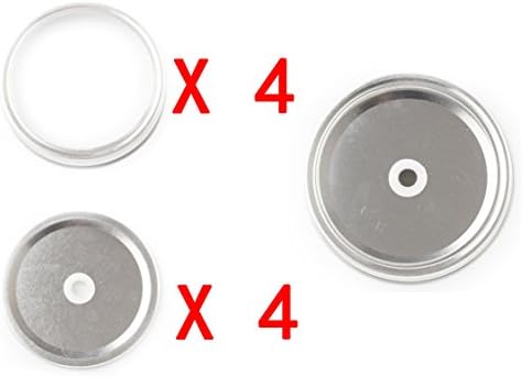 Silver Regular Mouth Mason Jar Lids with Straw Hole 4 Pack