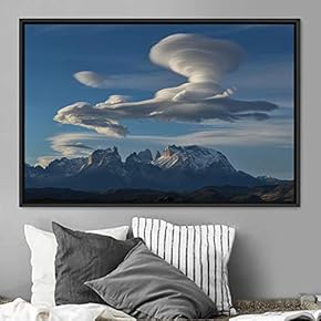 signwin Framed Canvas Wall Art Mountainscape Aerial Dramatic...