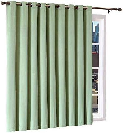 Infinite Home Beauty Extra Large 110” x 96" inches Panel of Tea Green Color 100% Blackout. The Thermal Insulated Patio Door Curtain Can be Used on Large Windows, on Sliding Doors or as Room Dividers.