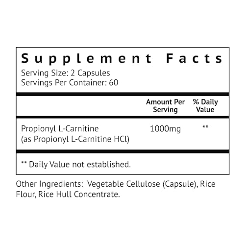 Biovy High Absorption Propionyl-L-Carnitine (PLCAR) No Artificial Fillers - Effective Propionyl L Carnitine HCL Supplement to Support Blood Circulation - 120 Capsules