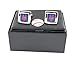 aminco MLB NY New York Mets Square Cufflinks with Square Shape Logo Design Gift Box Set