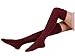 Vwhite Womens Girls Winter Over Knee Leg Warmer Soft Knit Crochet Sock Leggings Wine Red