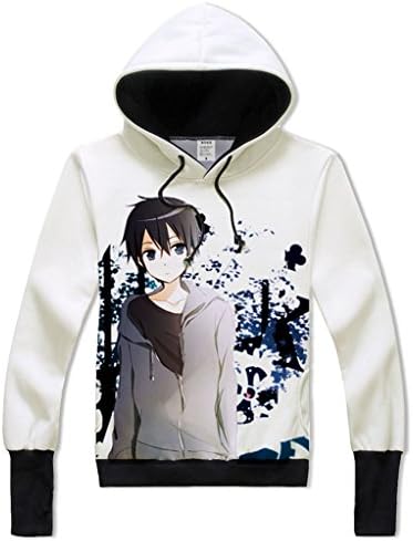 Sword Art Online Kirito Cosplay Costume Hoodie Sweatshirt for Men Teens
