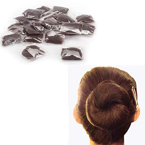 Pack of 20pcs Hair Nets Invisible Elastic Edge Mesh Fancy Look Hair (Dark Brown-20)