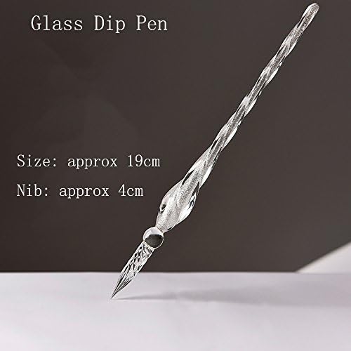 Cute Glass Dip Pen Vintage Handmade Glass Signature Pen Elegant Crystal Dip Sign Gift Pen for Writing Decoration Purposes (KL)