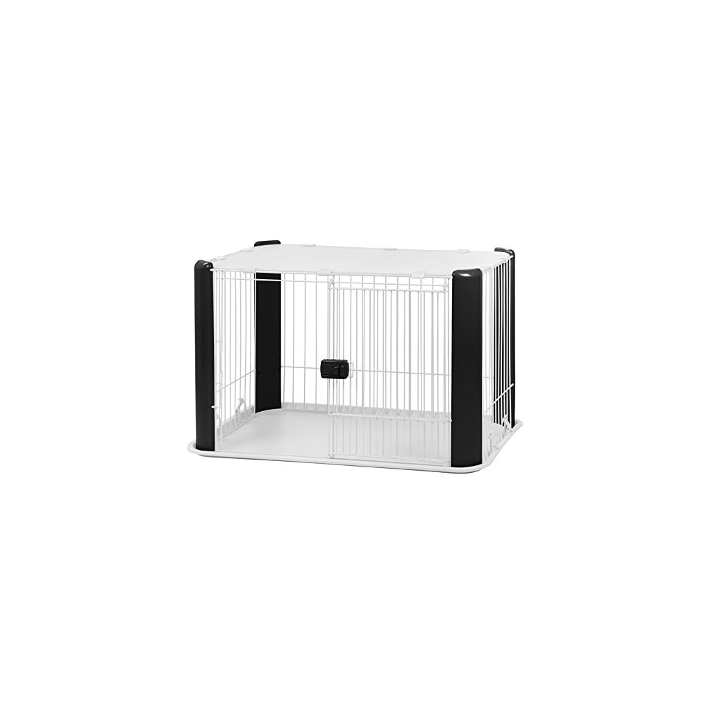 IRIS Small Wire Dog Crate with Mesh Roof, Black YourTopDog