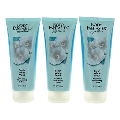 BODY FANTASIES - FRESH WHITE MUSK MOISTURIZING LOTION- PACKAGE OF 3