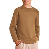 ZDC Kids Boys Long Sleeve T Shirts Crewneck Tops Fashion Basic Tee Clothes 5-14 Years