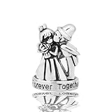 Heart of Charms Love Charms Wife and Husband Wedding Kissing Forever Together Heart Bead for Bracelet (Style-2)