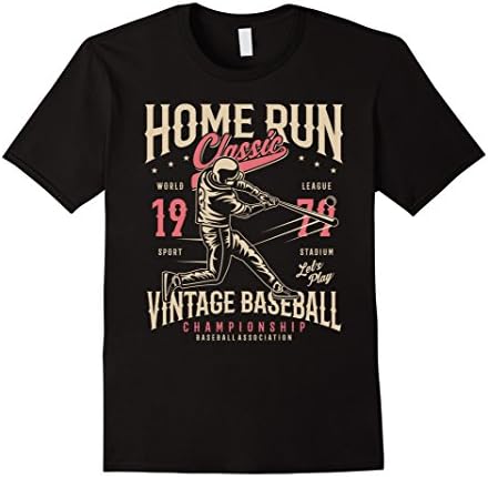 Mens Home run classic 1979 vintage baseball T-shirt XL Black
