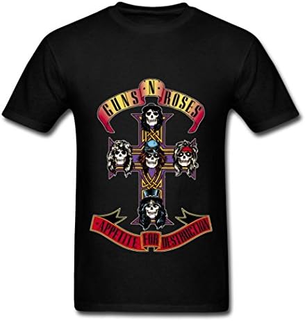 Guns N Roses Cross Logo Graphic T Shirt For Men Black L