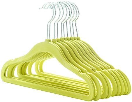 Monarch Home Collection, Kids Size, Premium Heavy Weight, Velvet Hangers - Ultra Thin, Space Saving, No Slip, Perfectly Sized, Set Of 50 (Green)