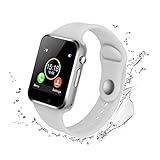 Bluetooth Smart Watch - WJPILIS Touch Screen Smart Wrist Watch Smartwatch Phone SIM Card Slot Camera Pedometer Sport Tracker Compatible iOS iPhone Android Samsung Women Kids Men (White2)