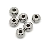 VALYRIA 100pcs Silver Tone Stainless Steel Spacer Beads Jewelry Findings 5mm(1/4