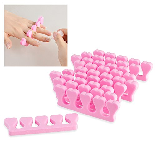 ReNext 20 Pcs Nail Art Salon Soft Finger Toe Separator Pedicure Manicure Tool Pink