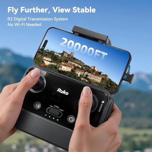 Ruko Drone with 4K UHD Camera for Adults with 3-Axis Brushless Gimbal, 8K Photo, 20000ft Transmission, 96 Mins Flight (3 Batteries), Under 249g FAA-Exempt, GPS Follow, Auto Return, Beginner Friendly